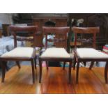 SET OF THREE ANTIQUE INLAID MAHOGANY DINING CHAIRS