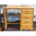 MODERN 20th CENTURY PINE FOUR DRAWER DESK