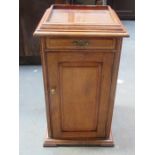 GLASS TOP MAHOGANY POT CUPBOARD WITH SINGLE DRAWER