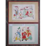 PAIR OF PICTURES DEPICTING ORIENTAL FIGURES,