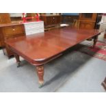 LARGE VICTORIAN EXTENDING DINING TABLE WITH THREE LEAVES