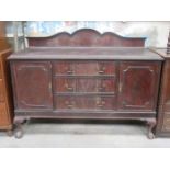 PIE CRUST EDGED MAHOGANY SIDEBOARD WITH BALL AND CLAW SUPPORTS