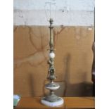 VICTORIAN STYLE GILT METAL AND ONYX EFFECT FIGURE FORM TABLE LAMP,