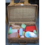 WICKER PICNIC BASKET PLUS CONTENTS