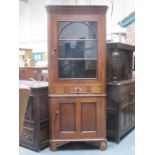 19th CENTURY OAK SINGLE DOOR CORNER CABINET