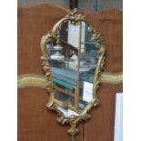 VICTORIAN STYLE GILT FRAMED WALL MIRROR,