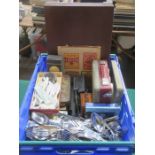 LARGE QUANTITY OF BOXED AND UNBOXED FLATWARE PLUS RADIO, ETC.