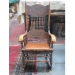 CARVED 19th CENTURY ROCKING CHAIR
