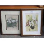 CECIL ALDIN, FRAMED PRINT- THE SKETCH, 'AND NOW WE SHAN'T BE LONG', APPROXIMATELY 31cm x 20cm,