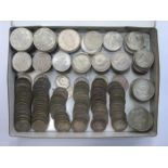 PARCEL OF HALF CROWNS, SHILLINGS PLUS TWO SHILLINGS, VARIOUS MONARCHS INCLUDING VICTORIAN,