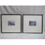 T ALLOM, TWO FRAMED MONOCHROME ENGRAVINGS,