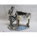 TONI MORETTO MID 20th CENTURY LO SCRICCIOLO FIGURE GROUP OF A PIANO PLAYER AND HIS DOG,