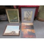 CLEMENT READ, FRAMED OIL MEDITERRANEAN BOATING SCENE,