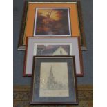 TWO PENCIL SIGNED PRINTS INCLUDING FRANK GREEN AND LIMITED EDITION PRINT