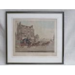 C HUNT, FRAMED ACKERMANN & CO POLYCHROME ENGRAVING, 'QUICKSILVER ROYAL MAIL',