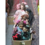 PARCEL OF PORCELAIN COLLECTORS DOLLS,