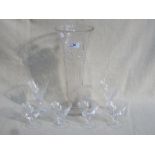 PARCEL OF WATERFORD CRYSTAL INCLUDING TALL VASE,