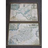 TWO CHRISTOPHER SAXTON FRAMED MAPS,