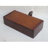 MAHOGANY SECTIONAL STAMP BOX WITH HINGED COVER