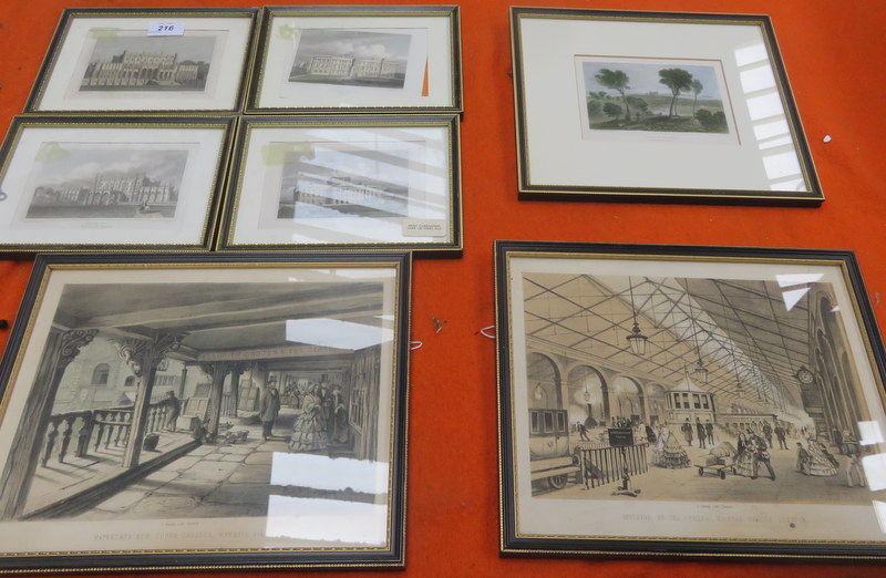 PARCEL OF PRINTS OF LOCAL INTERESTS INCLUDING LYME HALL AND EATON HALL