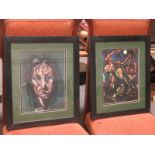 TWO FRAMED HOWSON PAINTINGS 30cm X 23cm