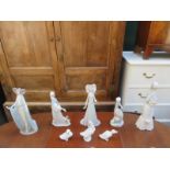 PARCEL OF GLAZED AND UNGLAZED LLADRO FIGURES PLUS THREE NAO DUCKS (AT FAULT)