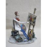 ADRIANO COLUMBO MID 20th CENTURY LO SCRICCIOLO FIGURE OF AN ARTIST WITH EASEL,