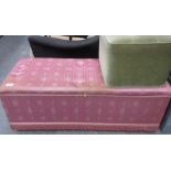 20th CENTURY UPHOLSTERED BLANKET BOX AND FOOT STOOL