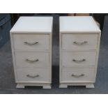 PAIR OF PAINTED ART DECO PAINTED BEDSIDE CHESTS