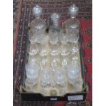 PARCEL OF GLASSWARE INCLUDING PAIR OF DECANTERS, ETC.