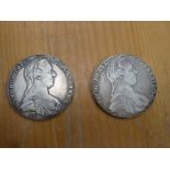 TWO 1780 's SILVER CROWNS