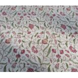 VINTAGE CREWEL WORK EMBROIDERED BED COVER,
