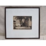 A STEWART, FRAMED MONOCHROME ETCHING, 'ST MALO',