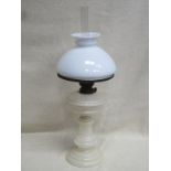 VICTORIAN GLASS OIL LAMP WITH SHADE