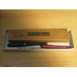 CASED PAPER KNIFE, CONWAY STEWART FOUNTAIN PEN WITH 14ct GOLD NIB,