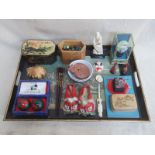 PARCEL OF VARIOUS ORIENTAL ITEMS INCLUDING STORAGE BOXES, STRESS BALLS, CARED IVORY,