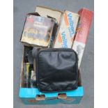 PARCEL OF VINTAGE CAMERAS PLUS ACCESSORIES INCLUDING TRIPODS, LENSES AND HEADPHONES, ETC.