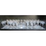COLLECTION OF DECORATIVE MAINLY STEMMED DRINKING GLASSES, VARIOUS SIZES, SOME MARKED STUART,