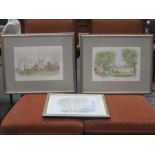 THREE PENCIL SIGNED HUGH CASSON PRINTS OF ETON COLLEGE.