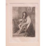 CHARLES TURNER, FRAMED MONOCHROME ENGRAVING DEPICTING CHARLES II,