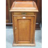 GLASS TOP MAHOGANY POT CUPBOARD WITH SINGLE DRAWER