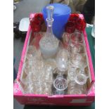 PARCEL OF VARIOUS COLOURED GLASSWARE AND OTHERS