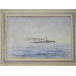 UNSIGNED WATERCOLOUR DEPICTING HMS CHOCHRANE DATED 1918 20cm X CM