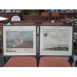 TWO FRAMED PRINTS RELATING TO MONTE VIDEO (A/F)