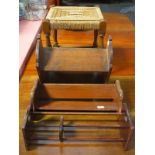 TWO WOODEN BOOK RACKS,