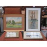FOUR VARIOUS FRAMED WATER COLOURS