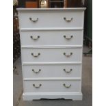 20th CENTURY MELAMINE BEDROOM CHEST OF FIVE DRAWERS