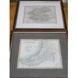PAIR OF MAPS DEPICTING CARDIGANSHIRE AND PEMBROKESHIRE, BY J ARCHER PENTONVILLE LONDON,