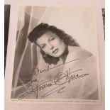 Two Maureen O?Hara signed black and white photographs both signed To David (2)