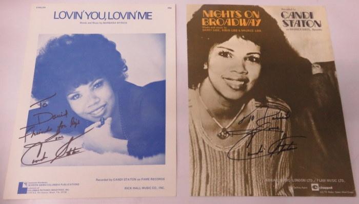 Five Candi Staton signed music sheets Mr and Mrs Untrue, Nights On Broadway, Lovin You Lovin Me, Run - Image 2 of 3